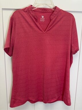 Ladies Red Notch Neck Tee